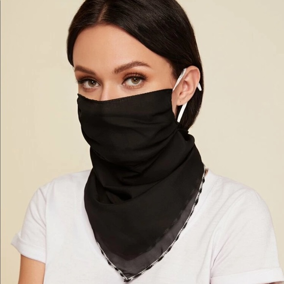 Accessories - 💋Buy1Get1FREE Chiffon black face mask scarf 🧣